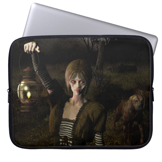 Capa Para Notebook Mulher magra carregando lâmpada (Frente)
