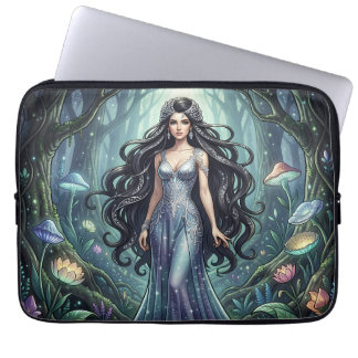 Capa Para Notebook Mulher majestosa com vestido prateado