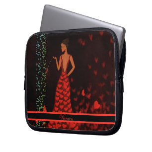 Capa Para Notebook Mulher na bolsa de Eletrônicos de vestimenta verme