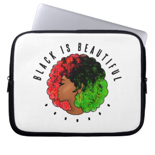 Capa Para Notebook Mulher negra pan-africana, orgulho verde vermelho