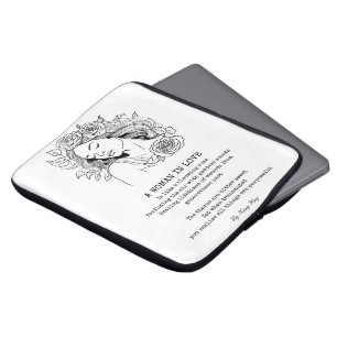 Capa Para Notebook Mulher pacífica, arte de rosa negra e branca