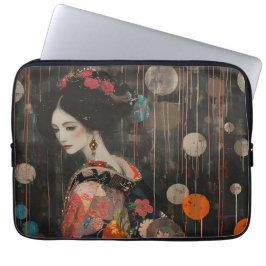 Capa Para Notebook Mulher Pensiva em Kimono