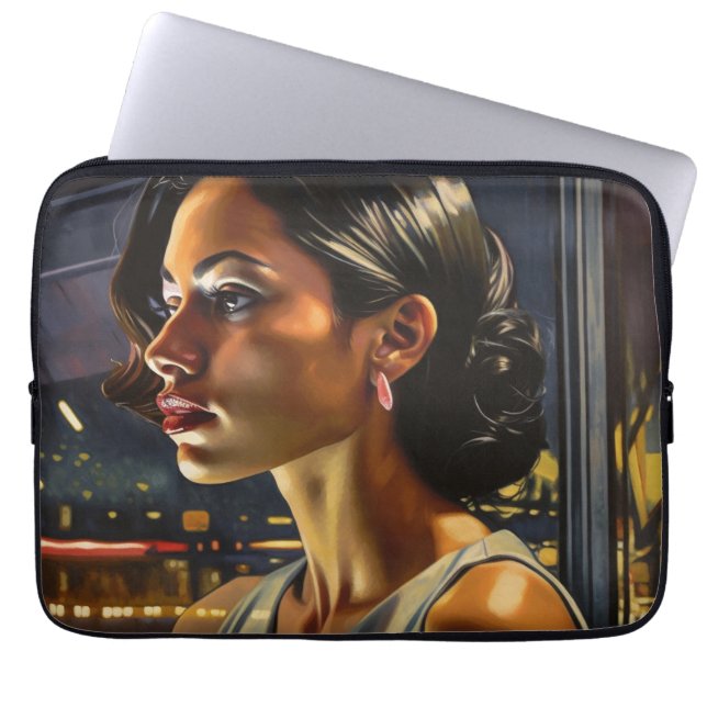 Capa Para Notebook Mulher venezuelana em pintura ao clube noturno de  (Frente)
