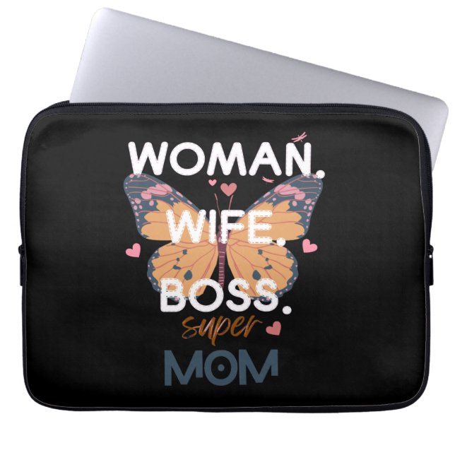 Capa Para Notebook Mulheres, esposa, chefe, super-mãe (Frente)