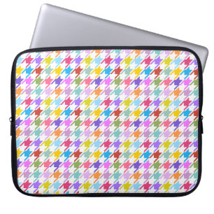 Capa Para Notebook Múltiplas cores Houndstooth+Padrão Branco