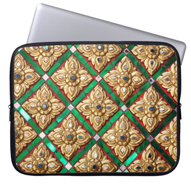 Capa Para Notebook Muro de dentro de padrão tailandês da templethaili (Frente)