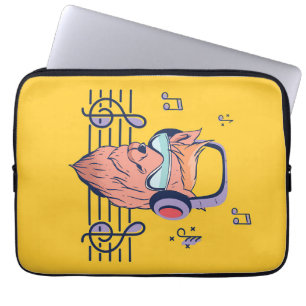Capa Para Notebook Música Arte Alpaca Ouvindo Música
