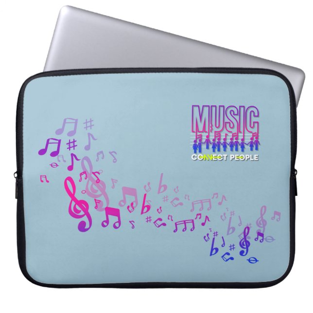 Capa Para Notebook Música Conecta Pessoas | Bolsa de laptop de 15" (Frente)