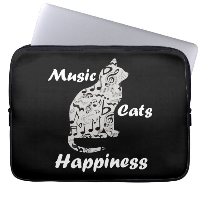 Capa Para Notebook Música e Gatos é Citação da Felicidade (Frente)