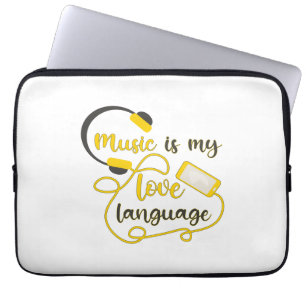 Capa Para Notebook Música é minha língua amorosa, frase romântica