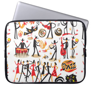 Capa Para Notebook músicos de jazz - conjunto de ícones. Isolado em