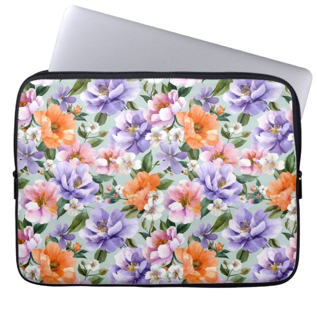 Capa Para Notebook Muted Colorful Flowers Boho flower  (Frente)