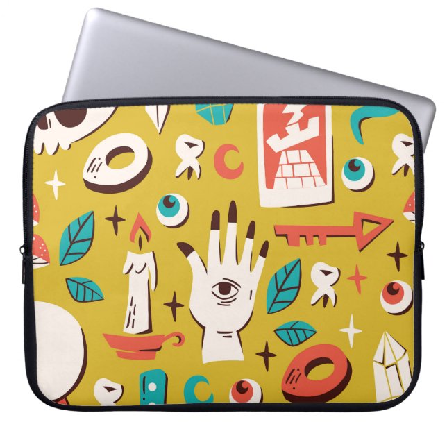 Capa Para Notebook Mystic Melange: Elementos ocultos sem costura (Frente)