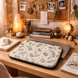 Capa Para Notebook Mystical Celestial Moon Stars Pattern