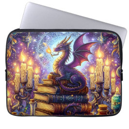 Capa Para Notebook Mystical Dragon Wizard Books
