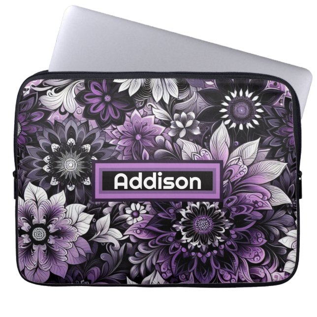 Capa Para Notebook Mystical Purple Blooms (Frente)