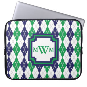 Capa Para Notebook Na Bolsa de laptop de Argyle Verde