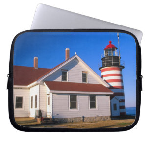 Capa Para Notebook NA, EUA, Maine. Farol de West Quoddy perto