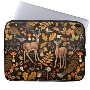 Capa Para Notebook Na floresta/cervo de outono em preto