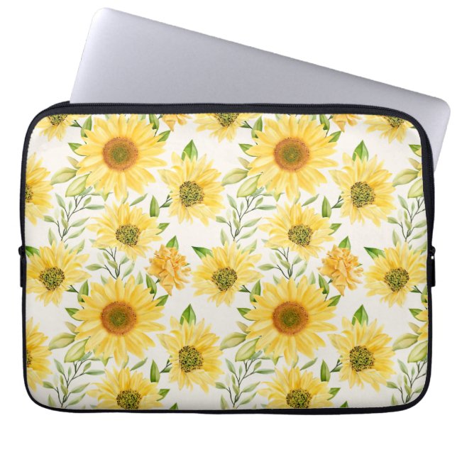 Capa Para Notebook Na moda amarelo girassol padrão bolsa de laptop (Frente)