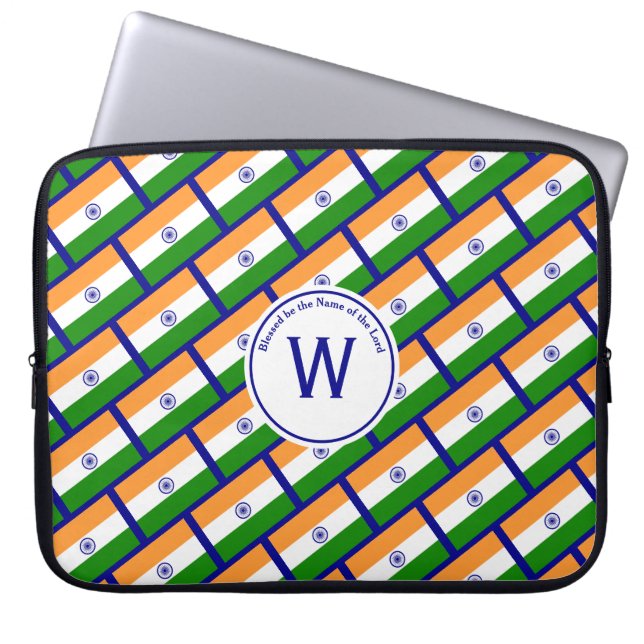 Capa Para Notebook NA MODA AZUL de Escritura Personalizada INDIA FLAG (Frente)