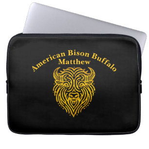 Capa Para Notebook Na moda Design de um Dourado Cabeça de Bison Buffa