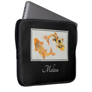 Capa Para Notebook Na moda Dourado Peixe Koi