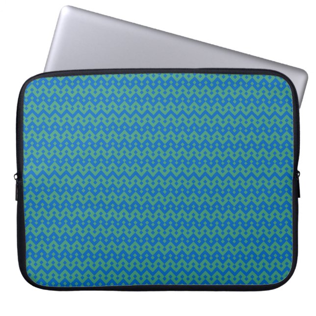 Capa Para Notebook Na moda, Emerald e Blue Geométrico (Frente)