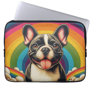 Capa Para Notebook Na moda Francês Bulldog Cachorro Colorido Arco-Íri