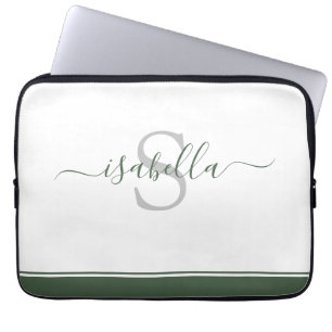 Capa Para Notebook Na moda Moderno Simples Monograma Evergreen
