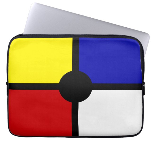 Capa Para Notebook Na moda Mondrian Inspirou Arte e Cores Básicas (Frente)