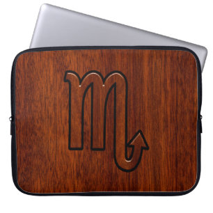 Capa Para Notebook Na moda Scorpio Zodiac Símbolo em Mahogany