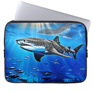 Capa Para Notebook Nadação do Gigante de Tubarão-Baleia Oceano