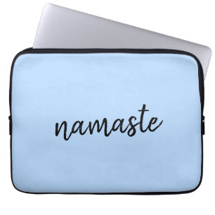 Capa Para Notebook Namastê Saltação Espiritual de Yoga Azul Pastel