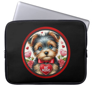 Capa Para Notebook Namorados Yorkie Love Bolsa de laptop De 15 Polega