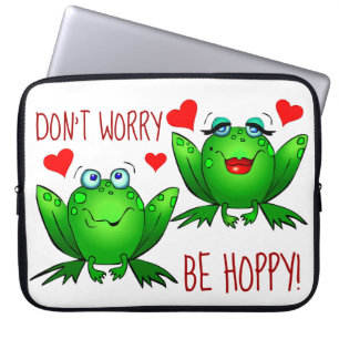 Capa Para Notebook Não Se Preocupe Com Sapos Verdes Felizes E Bonitos