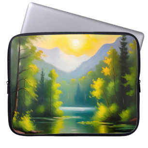 Capa Para Notebook Nascer do sol sobre montanhas cobertas de neve e l