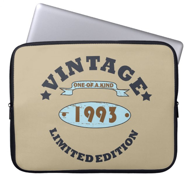 Capa Para Notebook nascido em 1993 aniversário vintage (Frente)