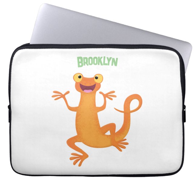 Capa Para Notebook Nata-dançarina de laranja feliz e giro (Frente)