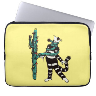 Capa Para Notebook Natal Cat E Cactus Weird Xmas