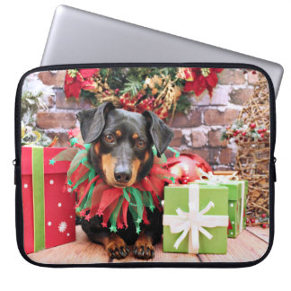 Capa Para Notebook Natal - Dachshund - curtidor