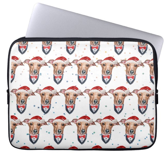 Capa Para Notebook Natal do Cão da Raça Galgo Italiano (Frente)