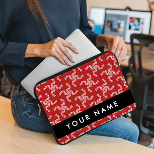 Capa Para Notebook Natal Garland, Red, Seu nome, Personalize