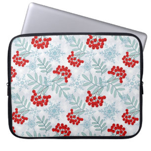 Capa Para Notebook Natal, Rowan, vermelho, branco, flocos de neve