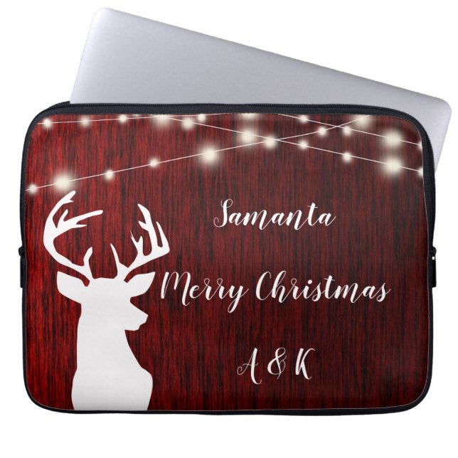 Capa Para Notebook Natal, terra firme, cabeça de veado, personalizada (Frente)