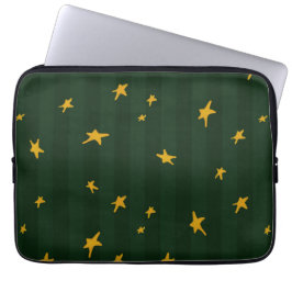 Capa Para Notebook Natal Verde Amarelo Listra Estrela