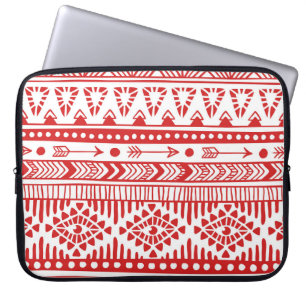 Capa Para Notebook Nativo Americano: Red Ink Doodle.