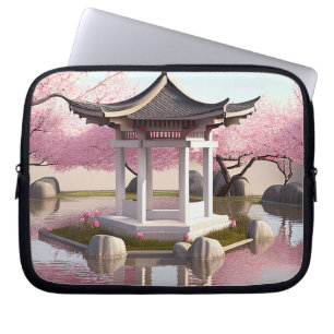 Capa Para Notebook Nature Beauura Cherry Blossom Garden View