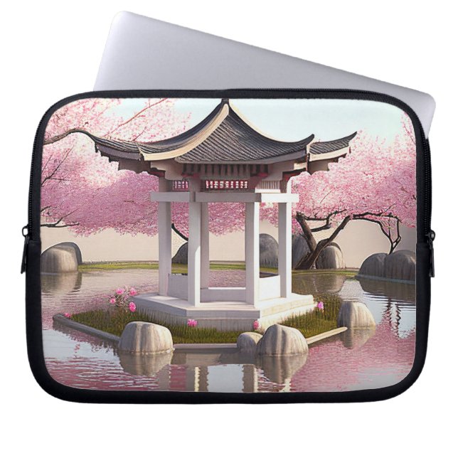 Capa Para Notebook Nature Beauura Cherry Blossom Garden View (Frente)