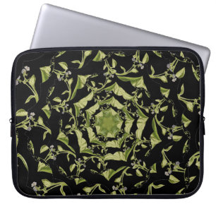 Capa Para Notebook Natureza verde e negra hipnose fractal
